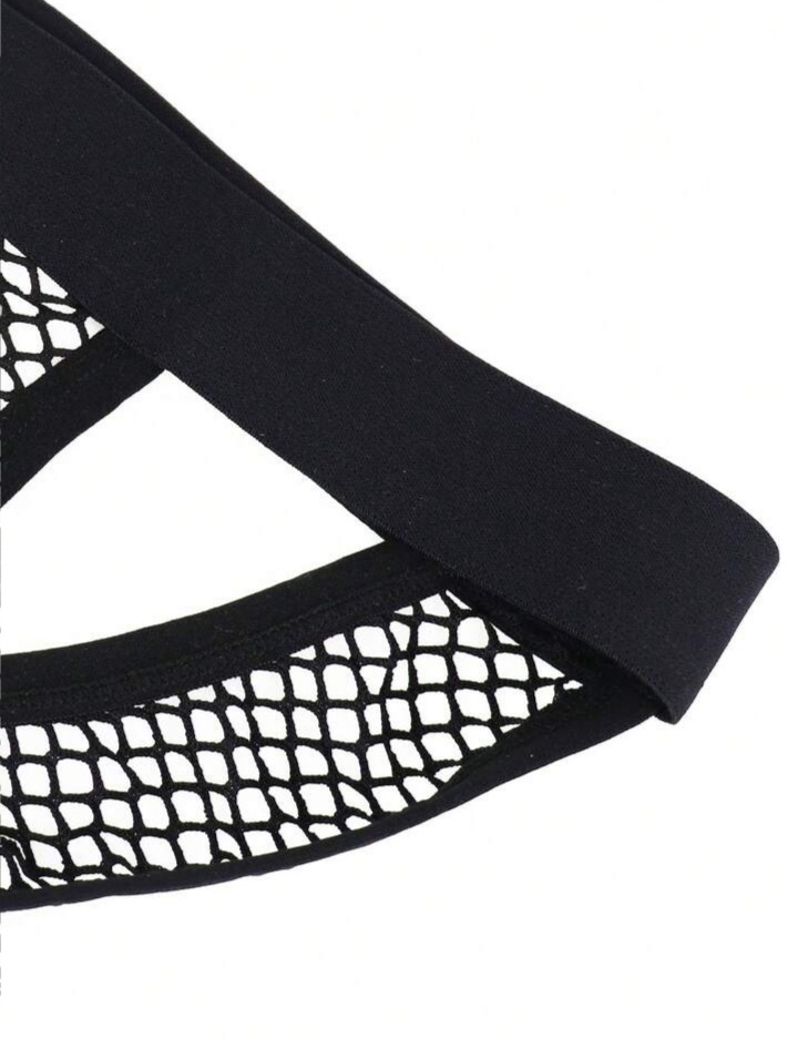 Men's Black Fashionable Mesh Backless Men's Briefs